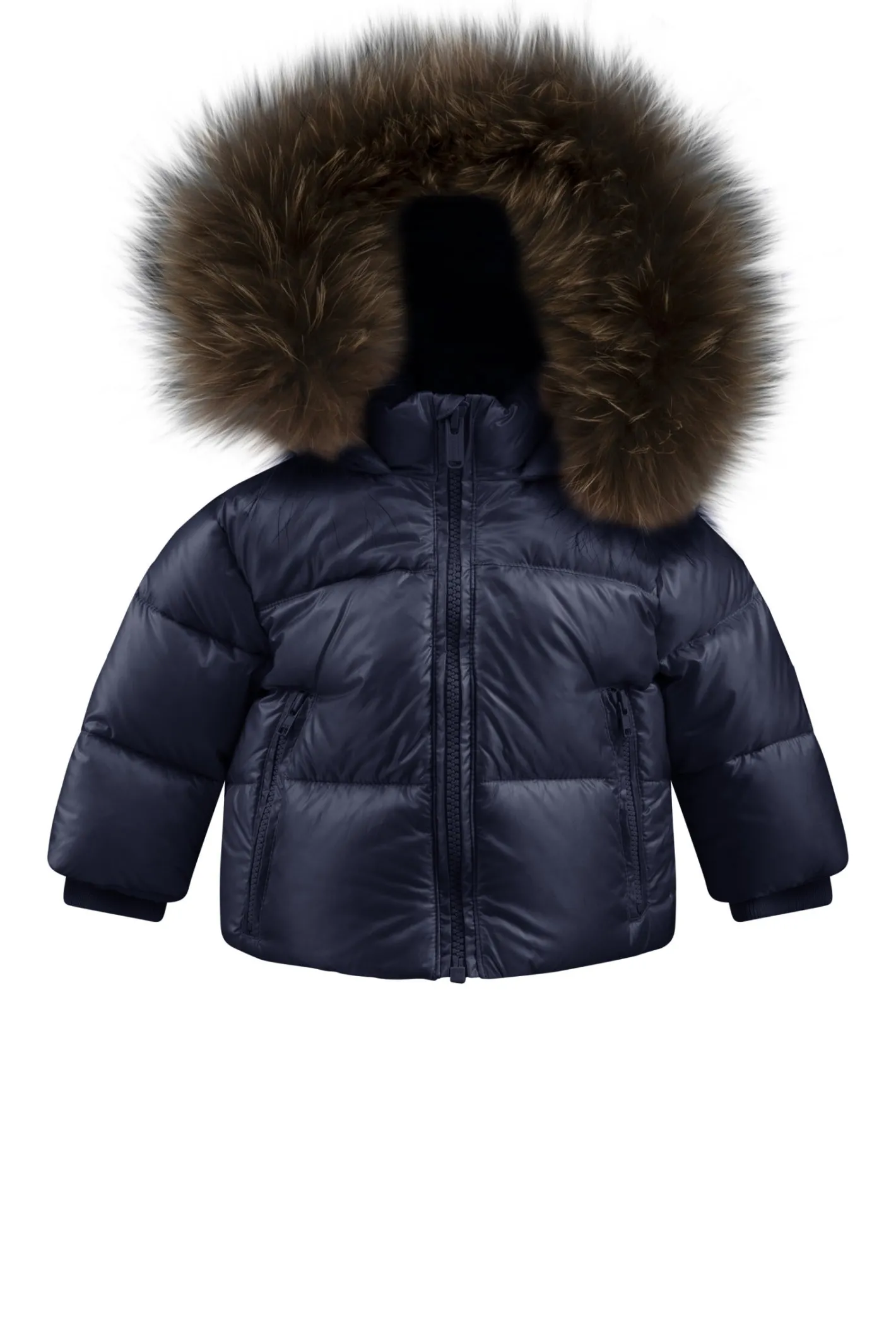 Bomboogie Baby-Baby Daunenjacke Mit Kapuze Aus Echtem Pelz