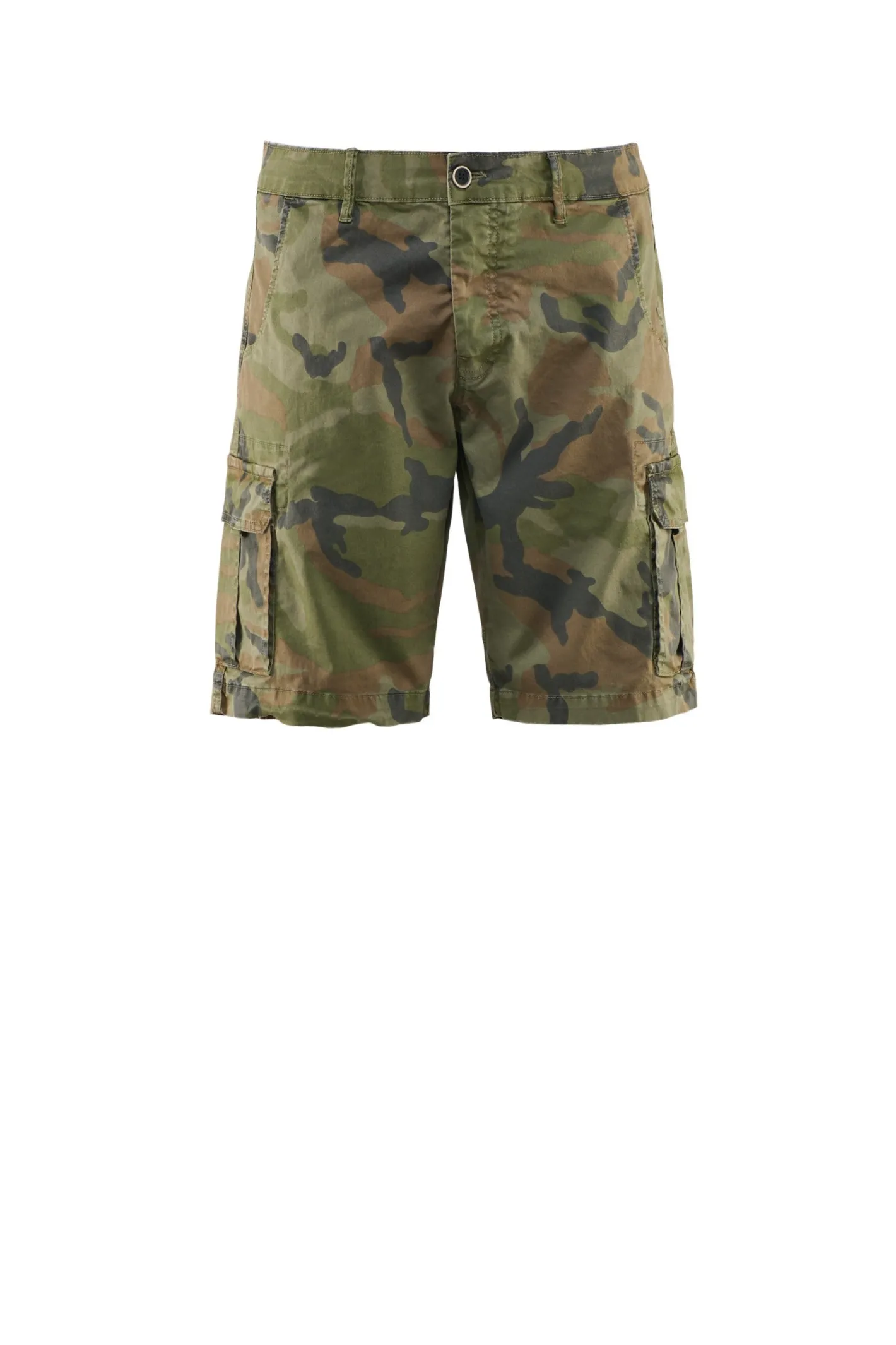 Bomboogie Bermuda & Shorts-Bermudashorts Aus Baumwoll-Gabardine Mit Camouflage-Muster Camouflage Green