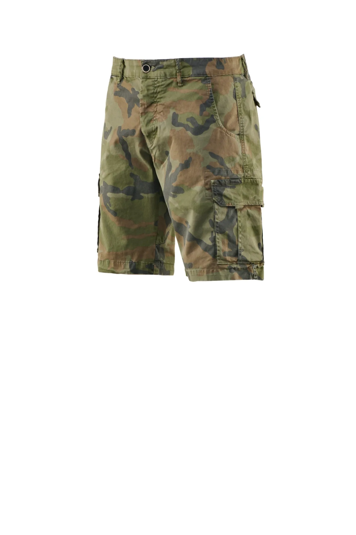 Bomboogie Bermuda & Shorts-Bermudashorts Aus Baumwoll-Gabardine Mit Camouflage-Muster Camouflage Green
