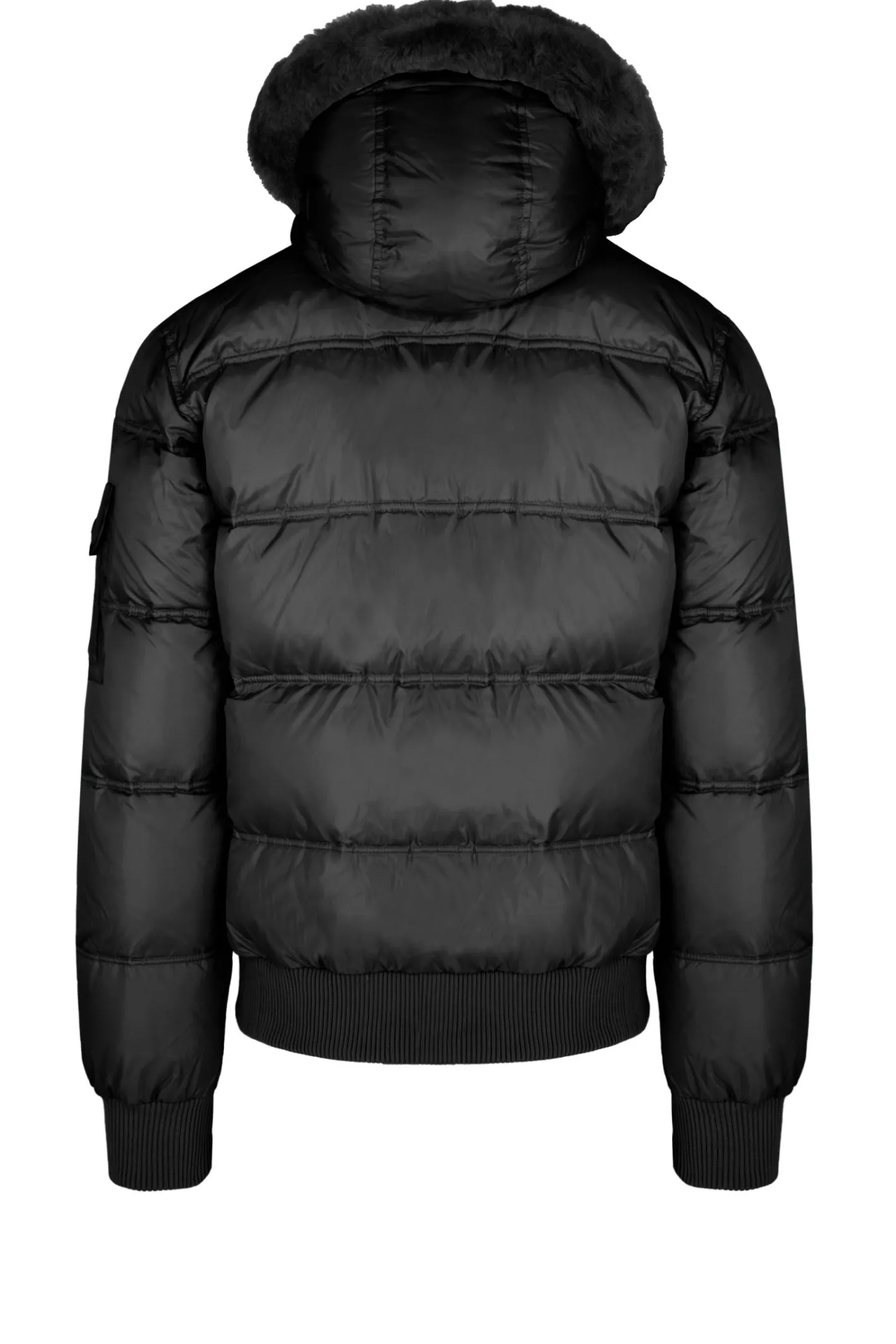 daunenwattierte_bomberjacke_mit_kapuze_aus_echtem_schwarzem_pelz_2.webp Bomboogie Bomberjacken-Daunenwattierte Bomberjacke Mit Kapuze Aus Echtem Schwarzem Pelz