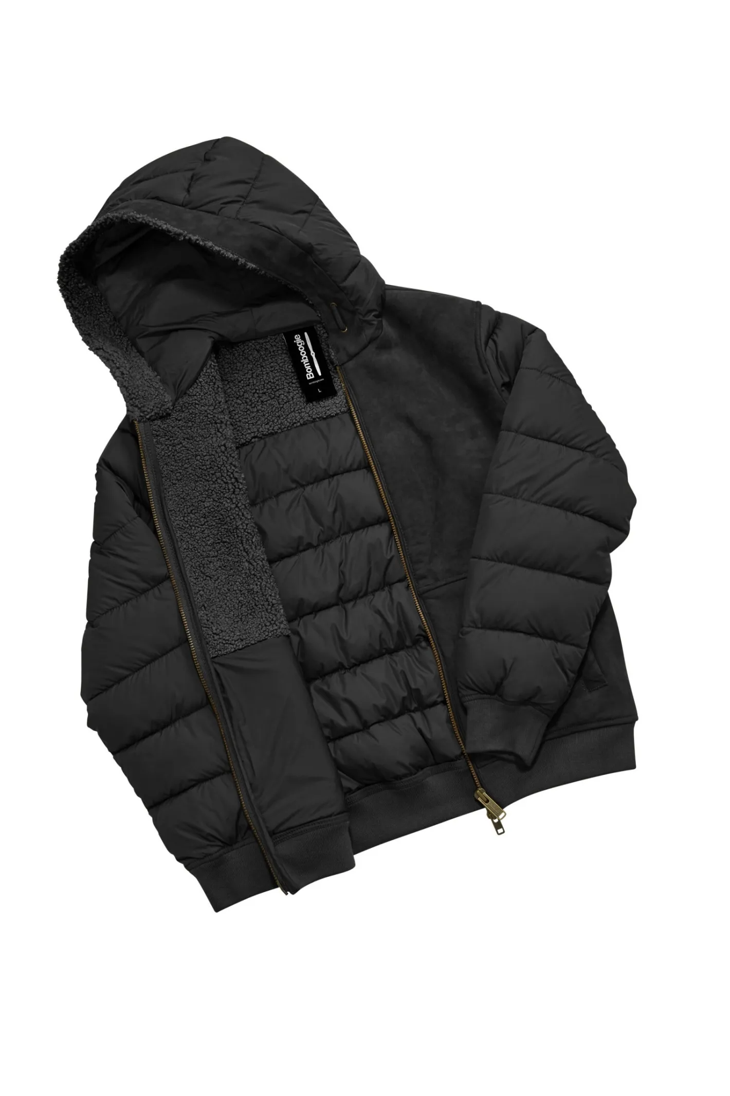 gepolsterte_jacke_aus_zwei_materialien_echtem_leder_und_nylon_3.webp Bomboogie Lederjacken-Gepolsterte Jacke Aus Zwei Materialien, Echtem Leder Und Nylon