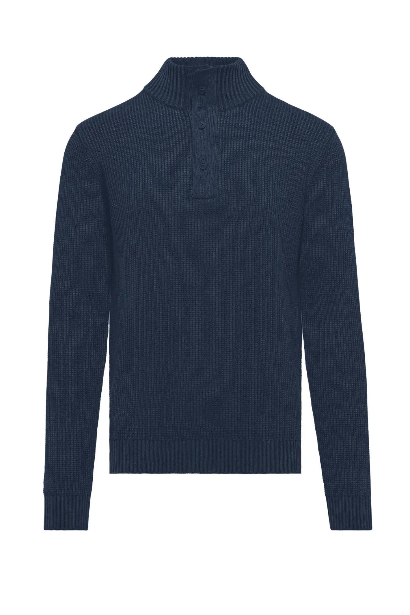 Bomboogie Pullover-Gerippter Baumwollpullover Mit Stehkragen