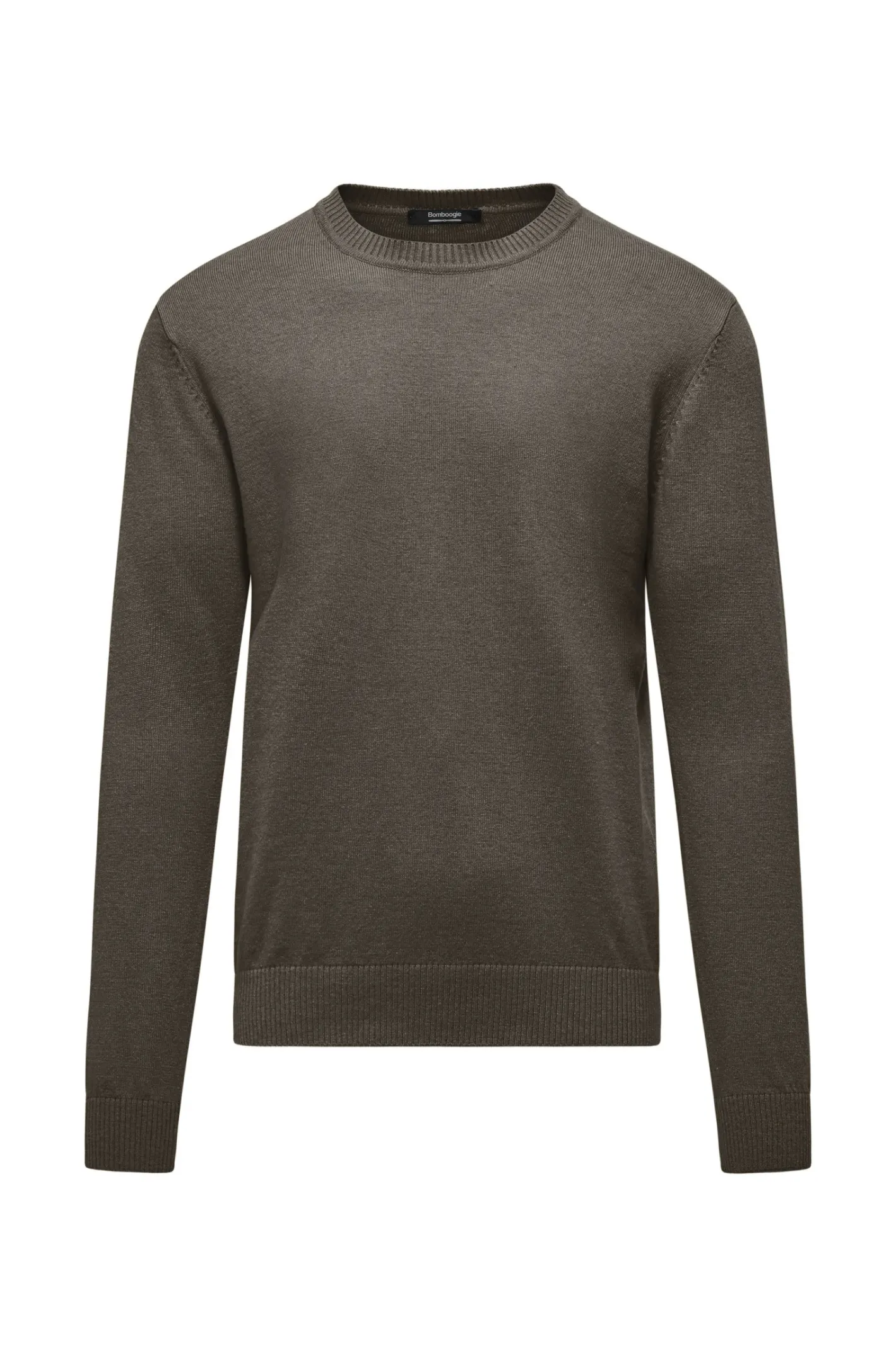 Bomboogie Pullover-Glattstrick-Pullover Mit Geripptem Kragen