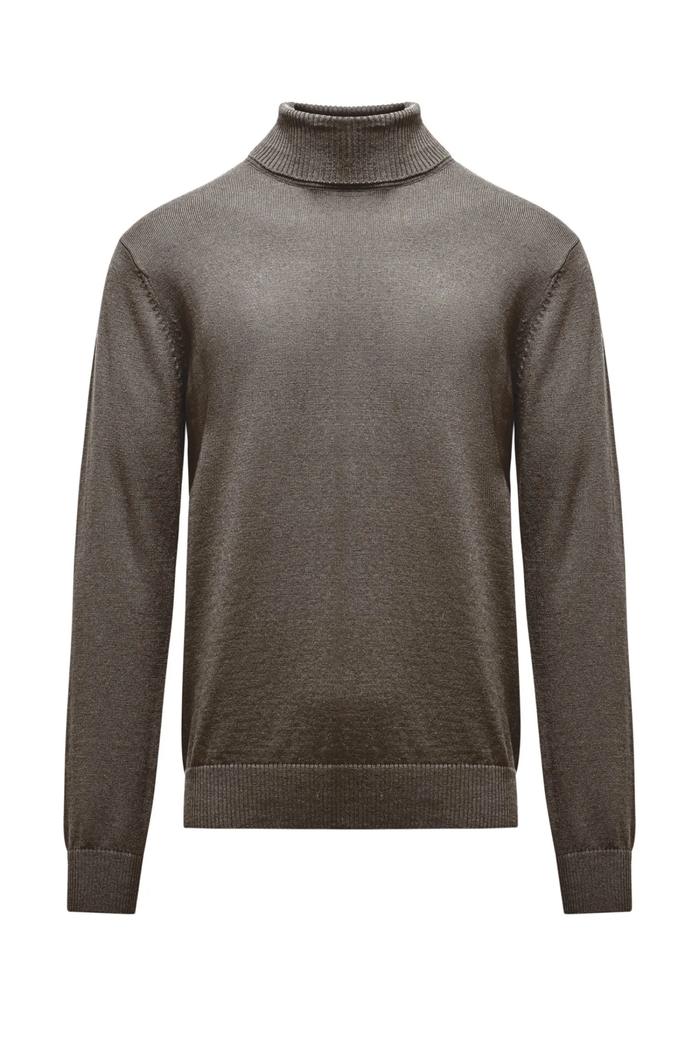 Bomboogie Pullover-Glattstrick-Rollkragenpullover Mit Geripptem Kragen