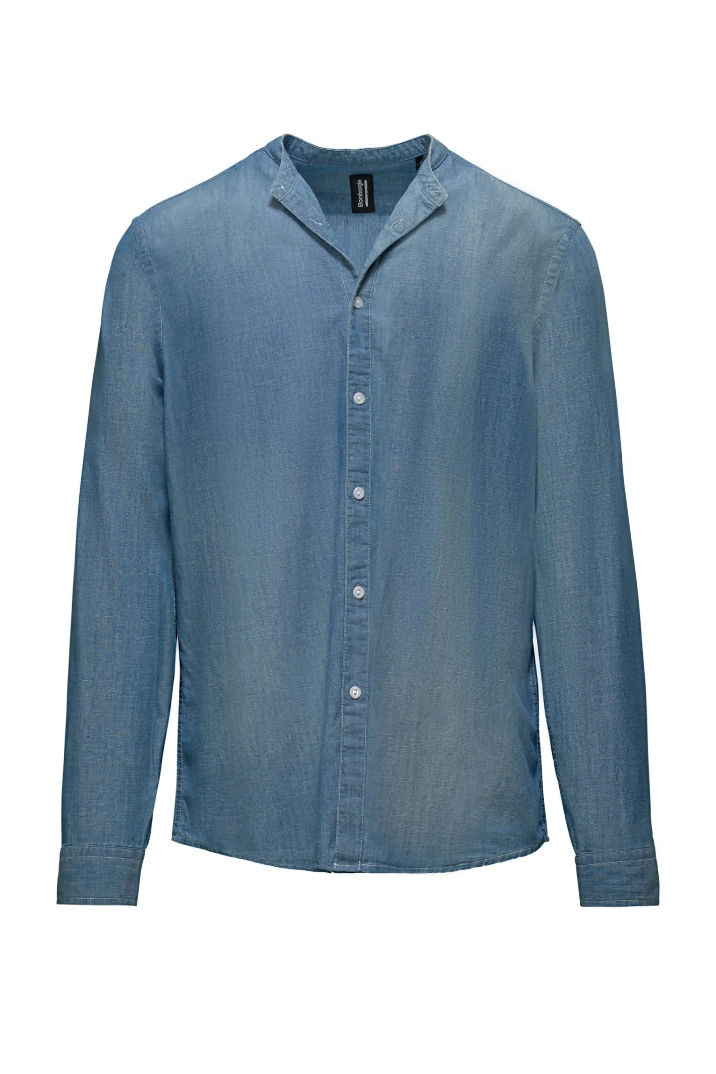 hemd_mit_mandarinkragen_3.webp Bomboogie Hemden-Hemd Mit Mandarin-Kragen Denim Light Blue