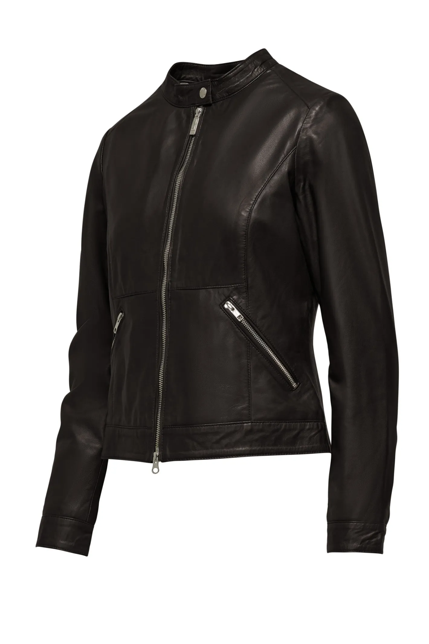 Bomboogie Lederjacken-Jacke Aus Echtem Leder Mit Kragen