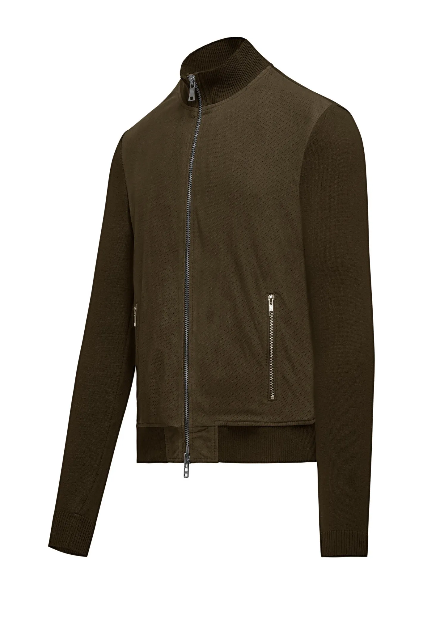 Bomboogie Lederjacken-Jacke Aus Leder Und Strick Komb