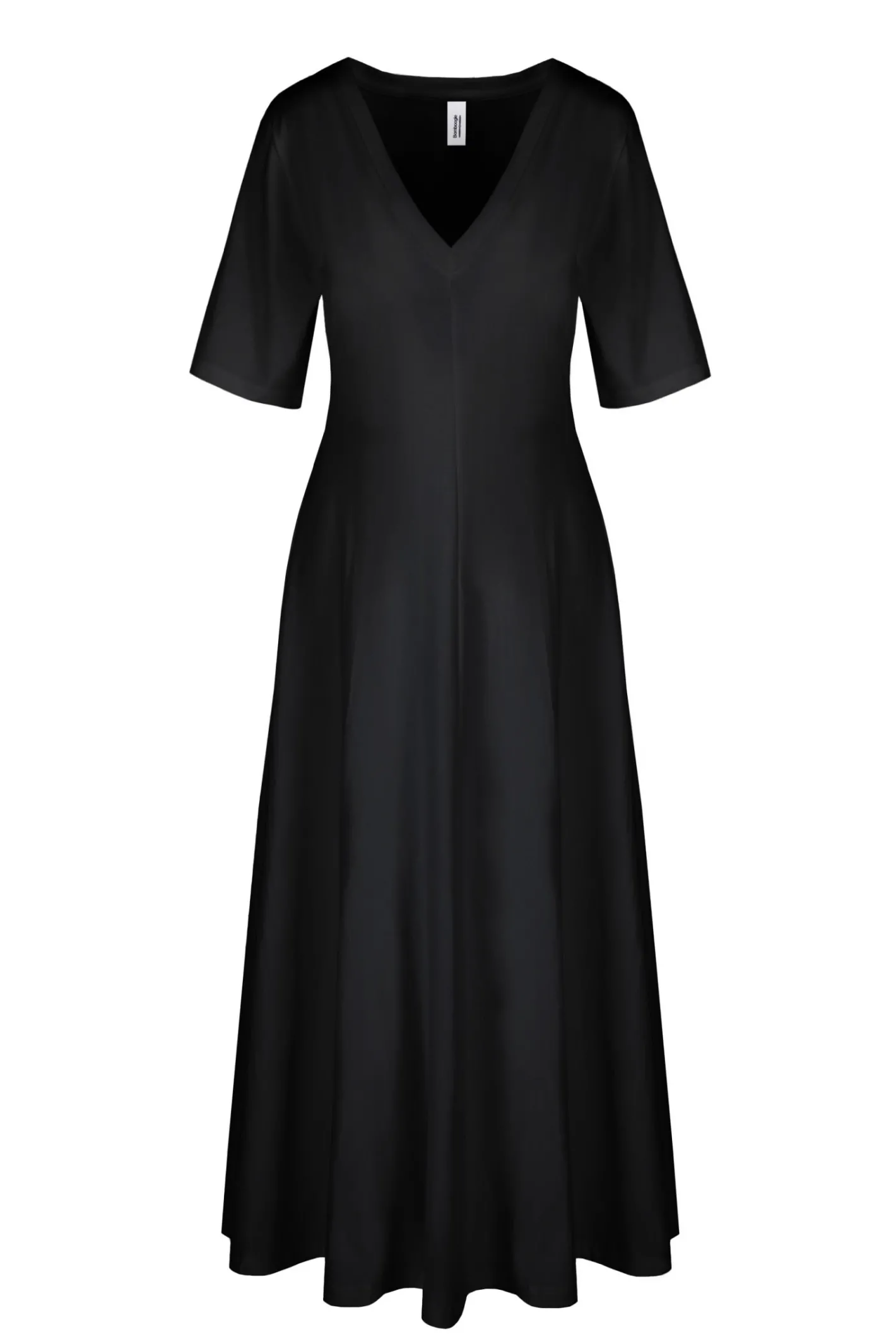 kleid_mit_vausschnitt_aus_biobaumwolle_2.webp Bomboogie Kleider-Kleid Mit V-Ausschnitt Aus Bio-Baumwolle