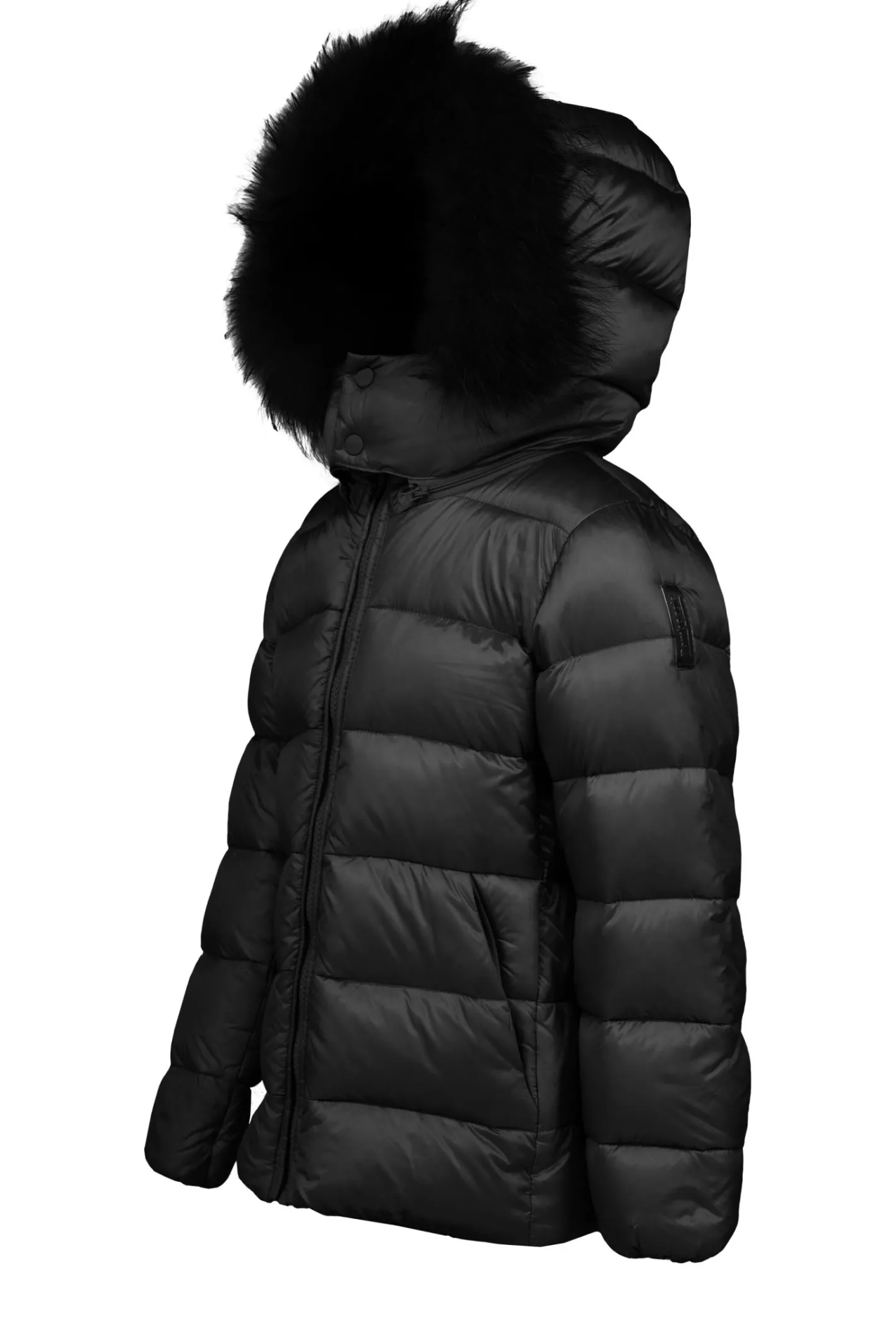 Bomboogie Mädchen-Kurze Daunenjacke Für Mädchen Mit Kapuze Und Fell