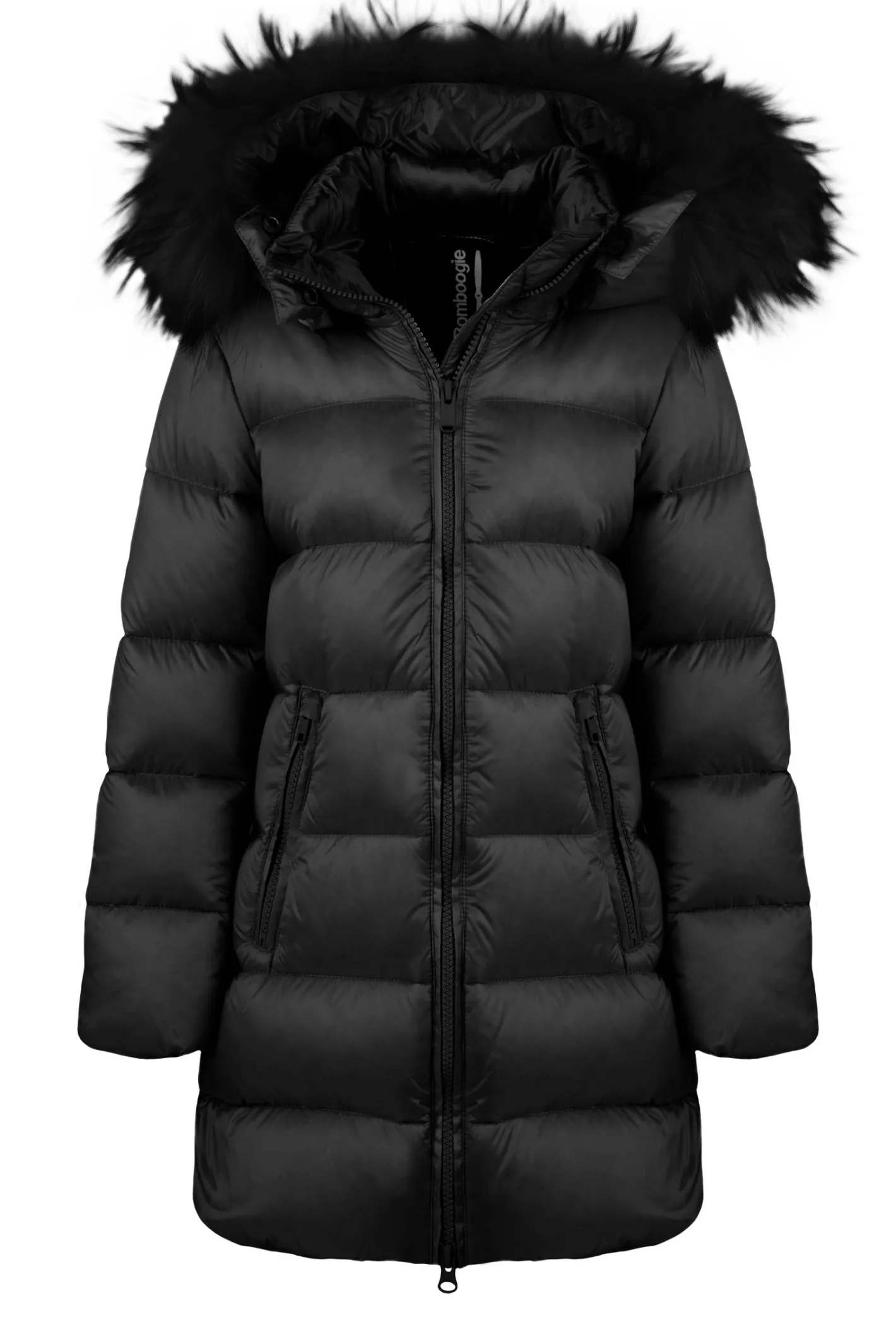 Bomboogie Mädchen-Lange Daunenjacke Aus Nylon Bright Mit Pelzbesatz
