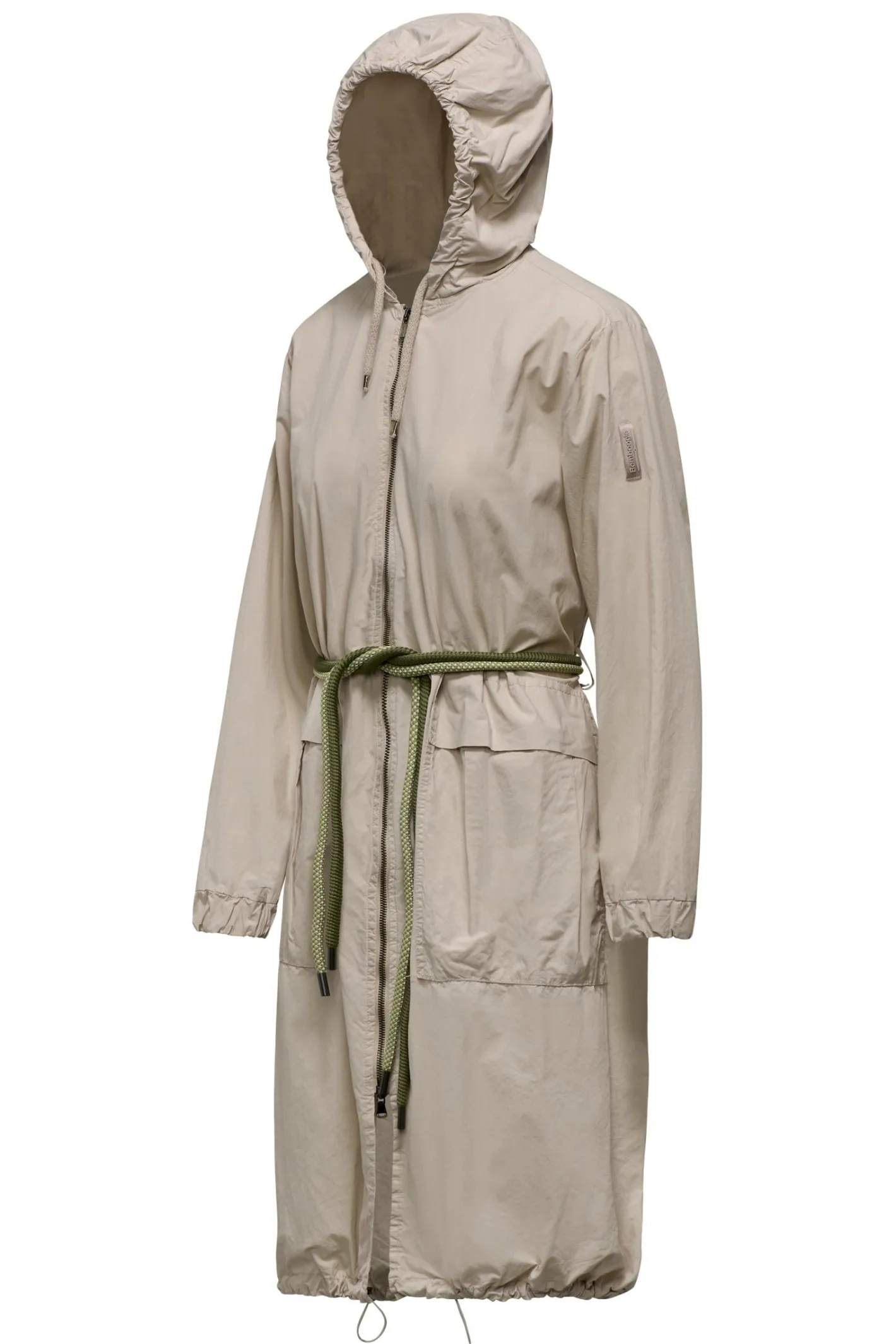 Bomboogie Parka-Langer Ungefütterter Parka Mit Zweifarbigem Kordelgürtel