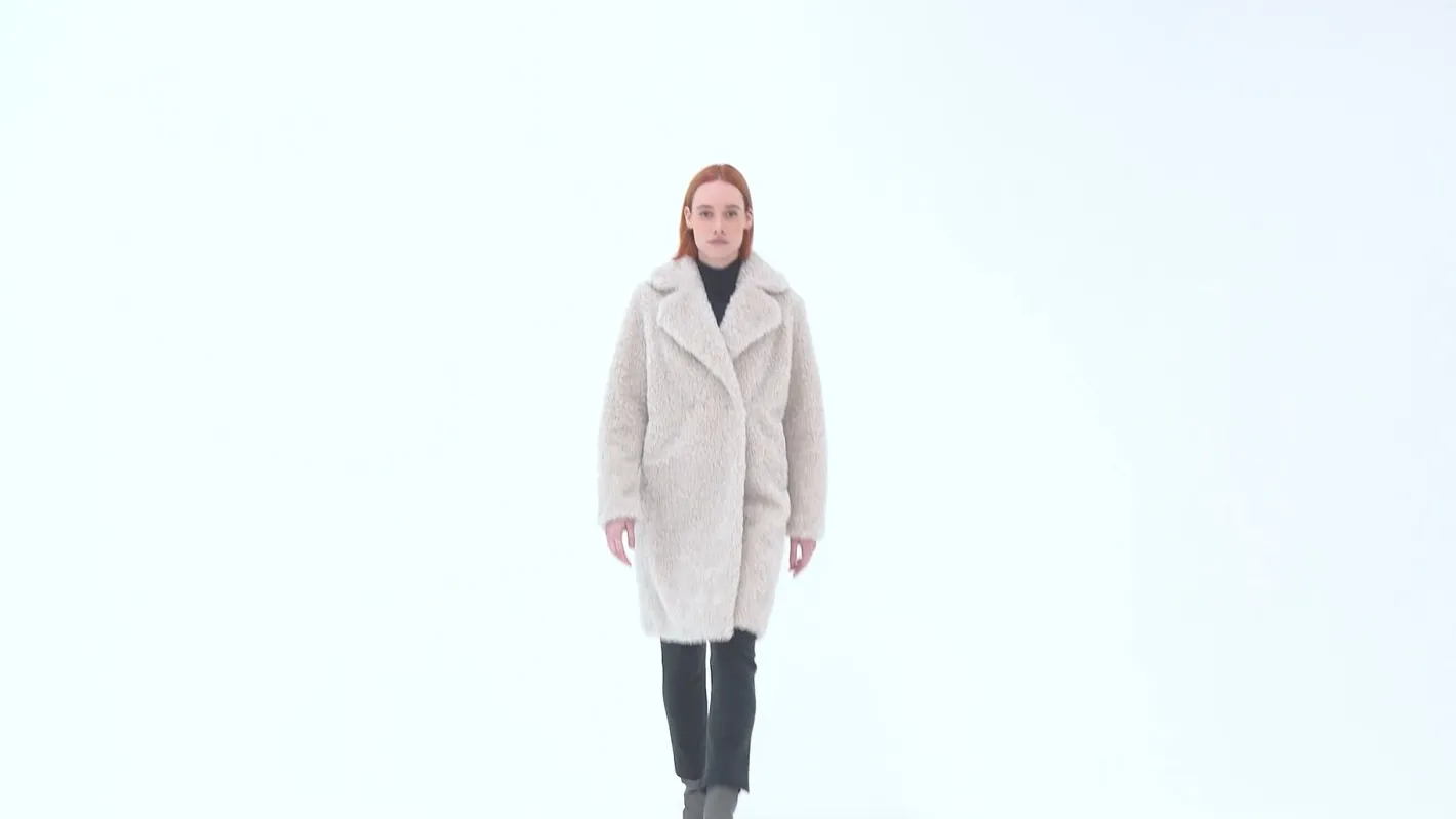 Bomboogie Mäntel-Mantel Aus Sherpa Fleece Mit Revers