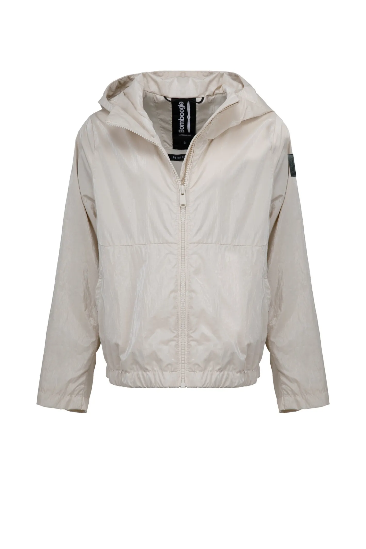 mdchenjacke_aus_laminiertem_nylon_mit_kapuze_2.webp Bomboogie Mädchen-Mädchen-Jacke Aus Laminiertem Nylon Mit Kapuze Ivory