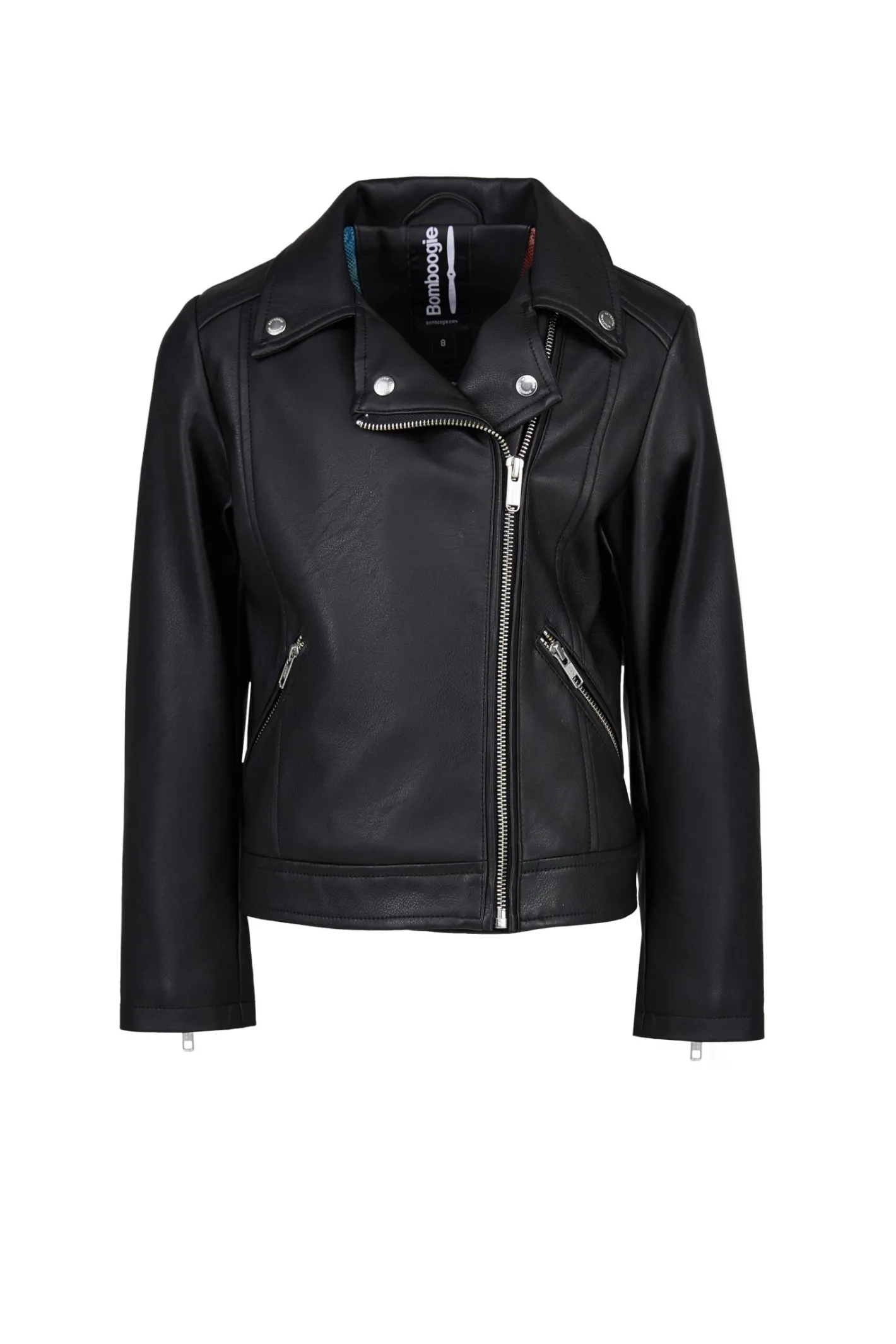 Bomboogie Mädchen-Mädchen-Lederjacke Aus Kunstleder Tisk Black