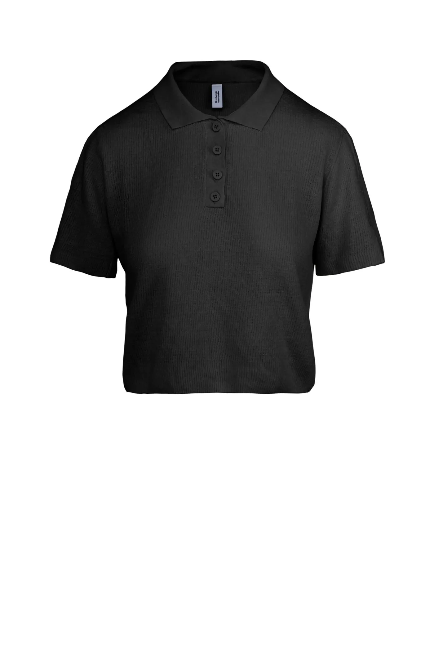 Bomboogie Sweatshirts & Hoodies-Poloshirt Aus Baumwoll-Leinen-Strick