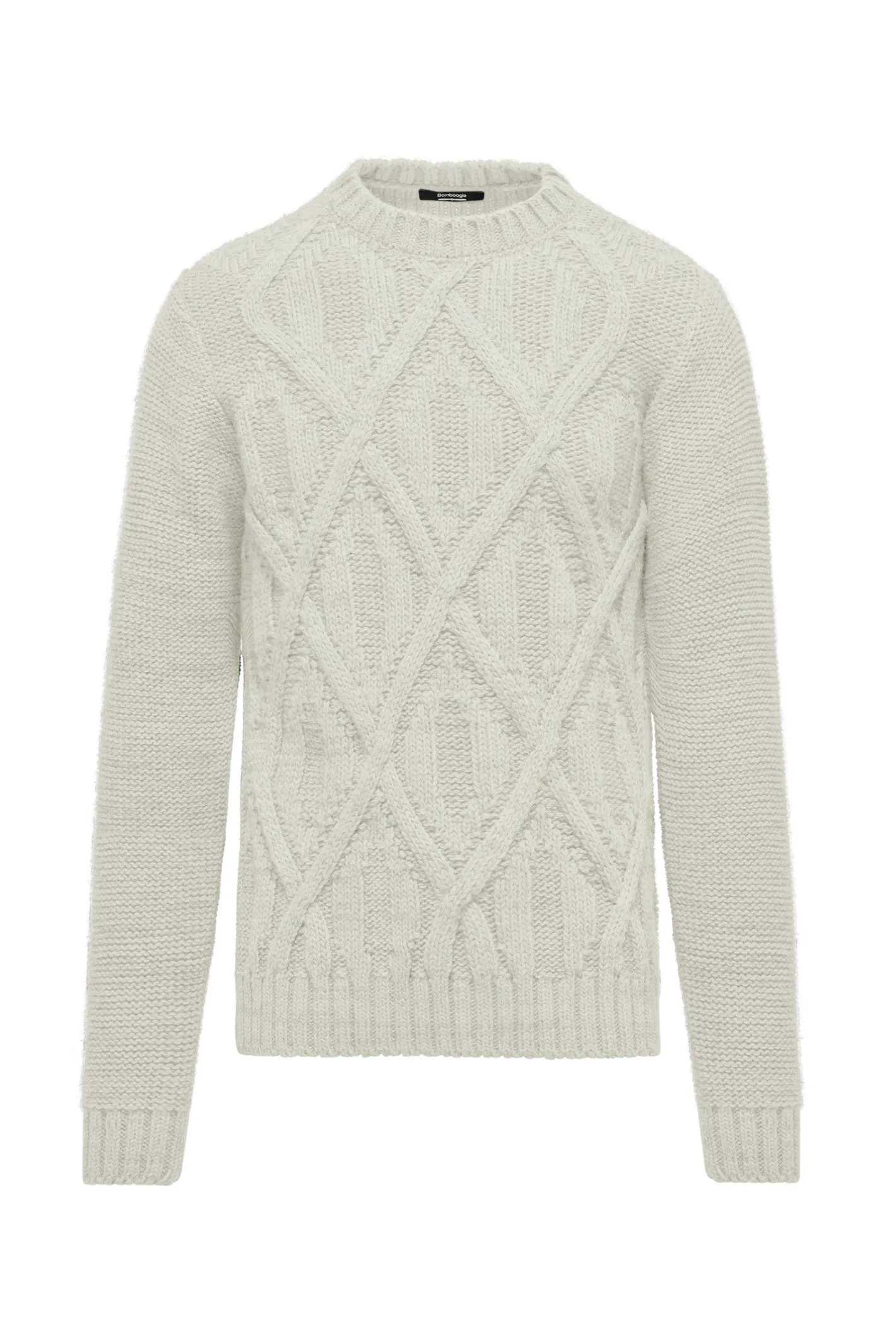 Bomboogie Pullover-Pullover Mit Rundhalsausschnitt Aus Wollgemisch Mit Rautenmuster