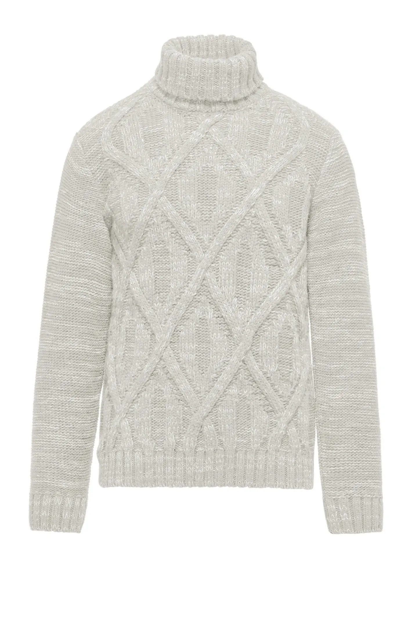 Bomboogie Pullover-Rollkragenpullover Aus Wollgemisch Mit Rautenmuster