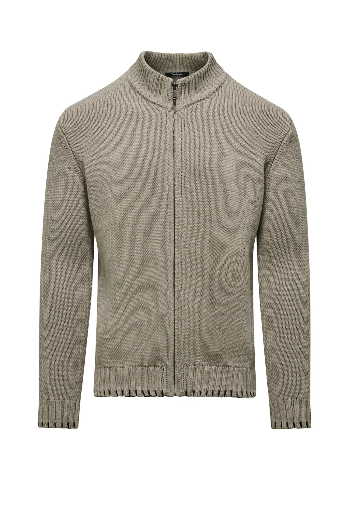 Bomboogie Pullover-Strickjacke Mit Stehkragen Und Reißverschluss