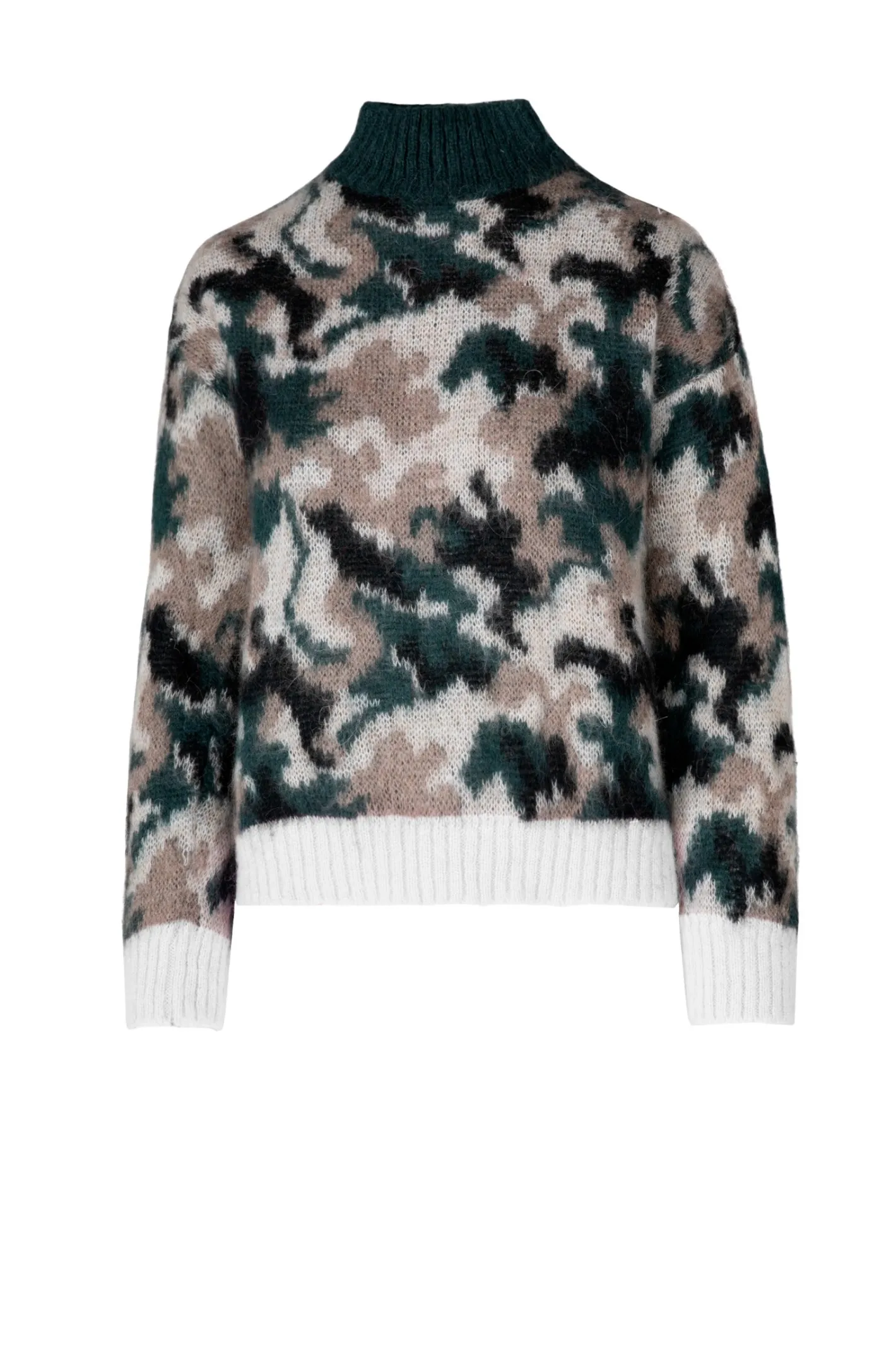 Bomboogie Pullover-Trikot-Pullover Aus Mohair-Mischung Mit -Muster Camouflage