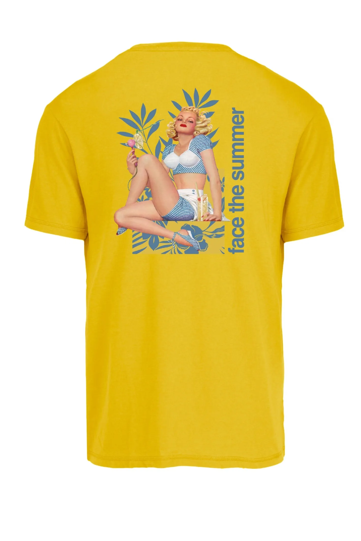 Bomboogie T-Shirts & Polos-T-Shirt Mit Rundhalsausschnitt Und Pin Up-Druck Auf Dem Rücken Sulphur Yellow