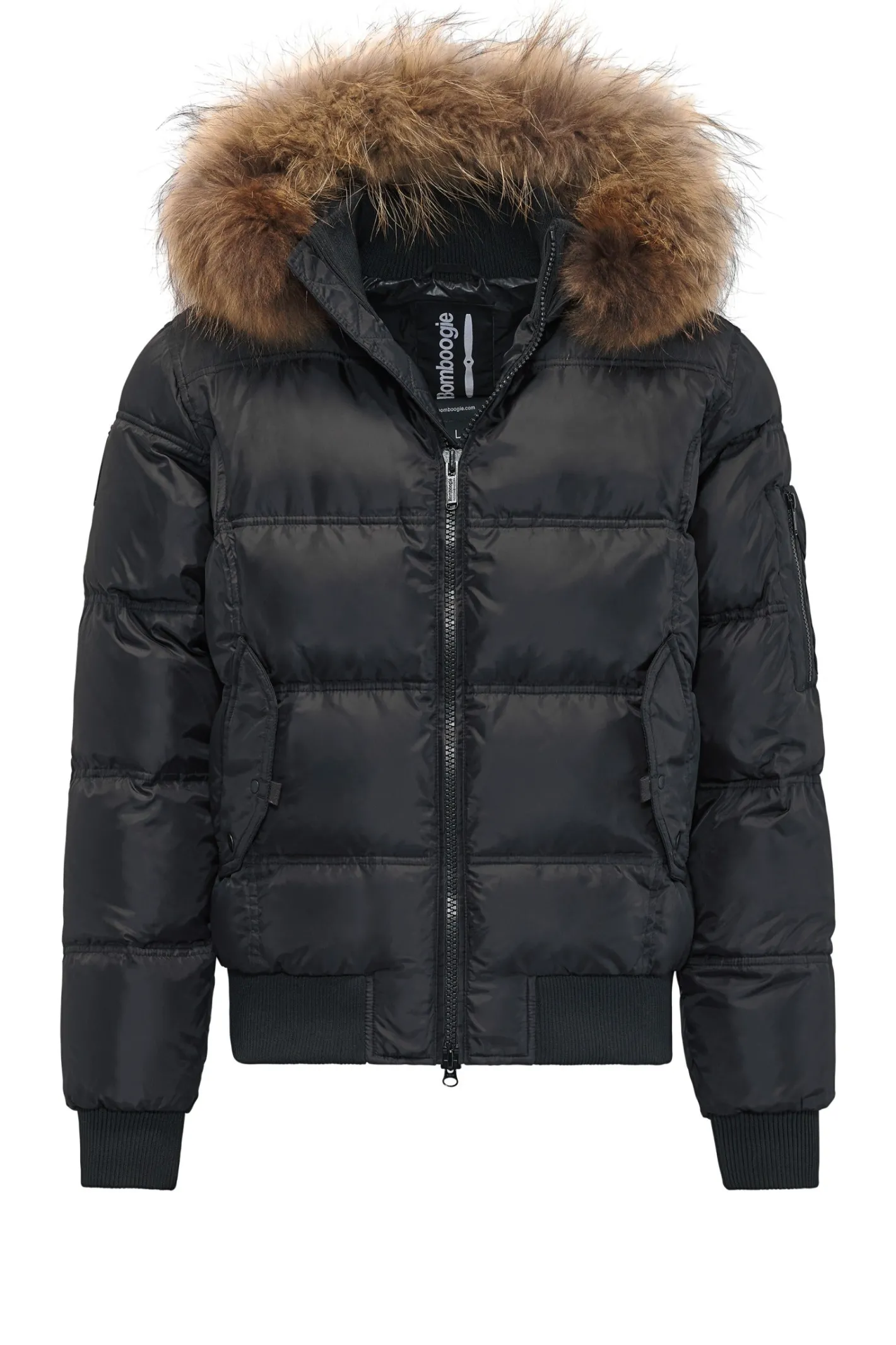 Bomboogie Bomberjacken-Wattierte Daunenbomberjacke Mit Dickem Pelzbesatz
