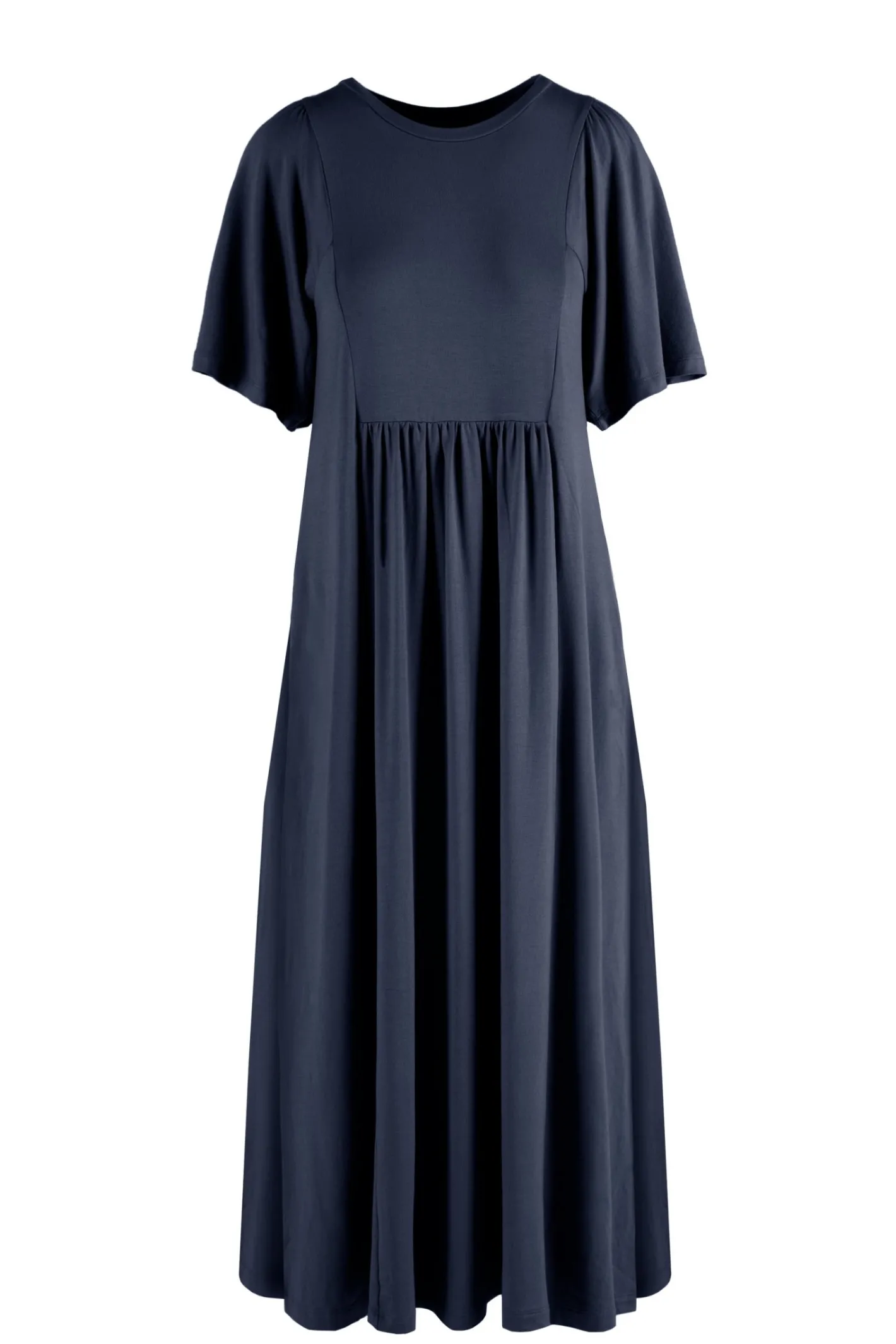 Bomboogie Kleider-Weiches Langes Kleid Mit Drapierungen Und Raffungen